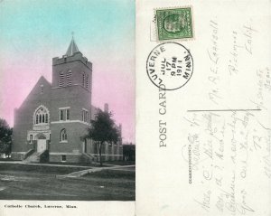 LUVERNE MN CATHOLIC CHURCH ANTIQUE 1911 REAL PHOTO POSTCARD RPPC