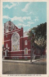 Postcard St Mark's United Brethren Church Mt Joy PA