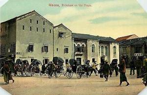 Vintage Postcard Macao Rickshaw on the Praya China
