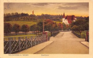 Germany 1926 Holzminden a Weser State Park vintage postcard