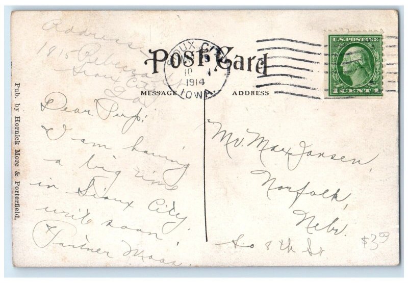 1914 Northwestern National Bank Building Sioux City Iowa IA Antique Postcard