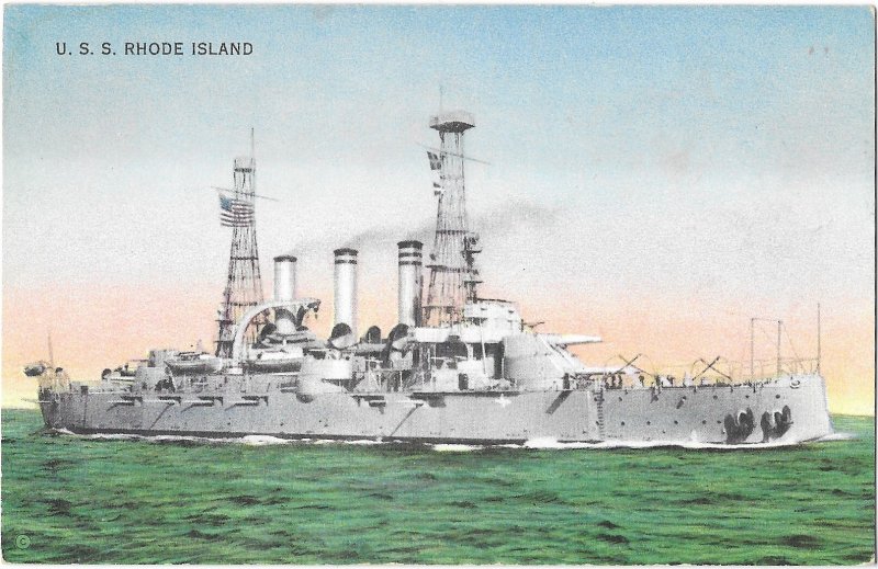 U S S Rhode Island War Ship 49 Officers 857 Men