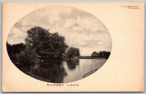 Vicksburg Michigan c1906 Postcard Sunset Lake