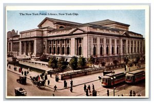 Public Library Building New York City NY NYC UNP WB Postcard Q23