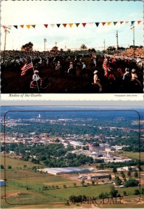 2~4X6 Postcards Springdale AR Arkansas RODEO OF THE OZARKS~Cowboys & AERIAL VIEW