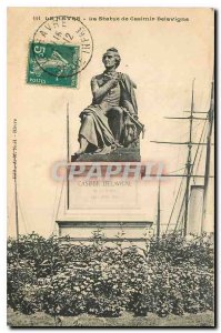 Old Postcard Le Havre Statue CASMIN Delavigne