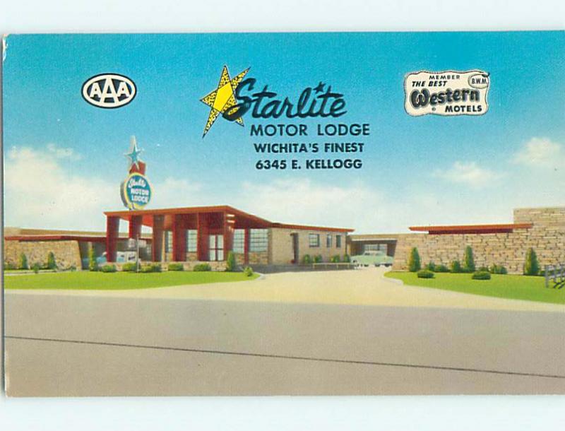 Unused 1950's STARLITE MOTOR LODGE MOTEL & RESTAURANT Wichita Kansas KS u4691