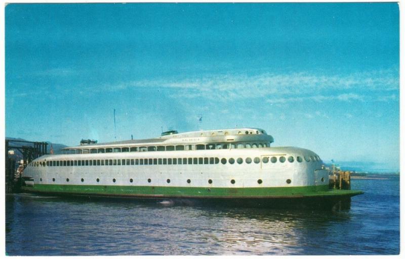 MV Kalakala Streamlined Art Deco Ferry Seattle - Bremerton WA Postcard 1950s