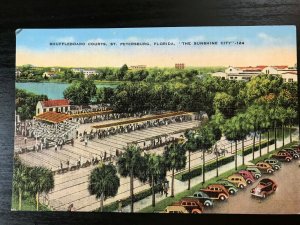 Vintage Postcard 1930-1945 Shuffleboard Courts Aerial View St Petersburg Florida