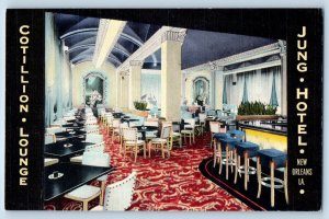 New Orleans Louisiana LA Postcard Cotillion Lounge Jung Hotel Interior View 1940