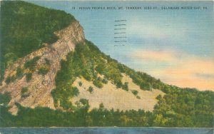 Indian Profile Rock Delaware Water Gap Linen Postcard Postmarked 1951