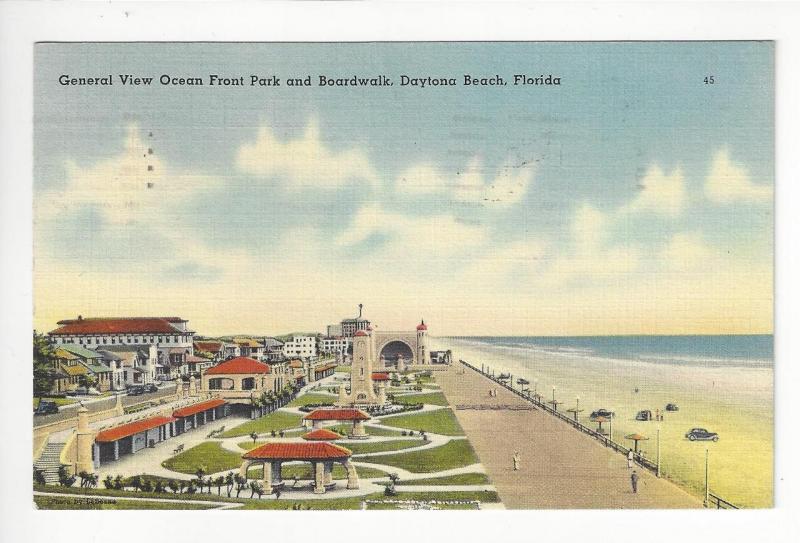 1941 USA Postcard - Ocean Front Park & Boardwalk, Daytona Beach, FL (AG17)