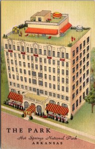 Postcard AR Hot Springs National Park Park Hotel Sunbathing on Roof 1953 V178