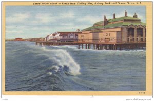Wave, Large Roller About to Break From Fishing Pier, Asbury Park, Ocean Grove...