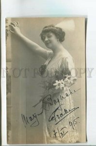 478193 Marja BOGUCKA Polish OPERA Singer AUTOGRAPH 1915 year PHOTO postcard