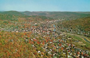 Aerial View of Bradford, PA on US Rt 219 & PA 46 in Seneca Highlands Postcard