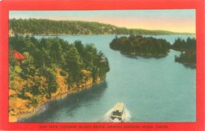 Thousand Islands Canada  Georgina Island, View from Bridge Red Border Postcard