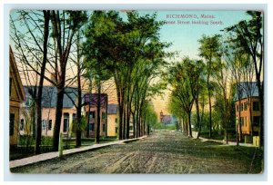 c1912 Front Street Looking South, Richmond, Maine Antique Postcard