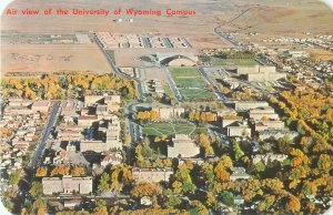 Laramie, WY University of Wyoming Aerial View1965 Postcard