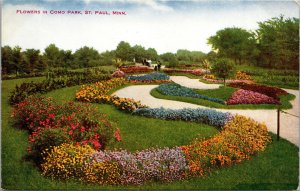 Vtg 1910s Flowers in Como Park St Paul Minnesota MN Postcard