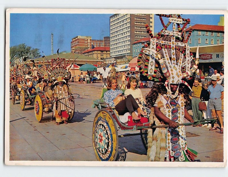 Postcard The Ricksha Parade Carnival of Color & Gaiety Durban South Africa