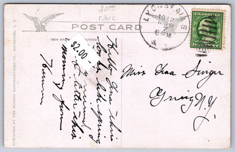 K25/ Lyons Falls New York Postcard c1910 2View Main Street Stores 138