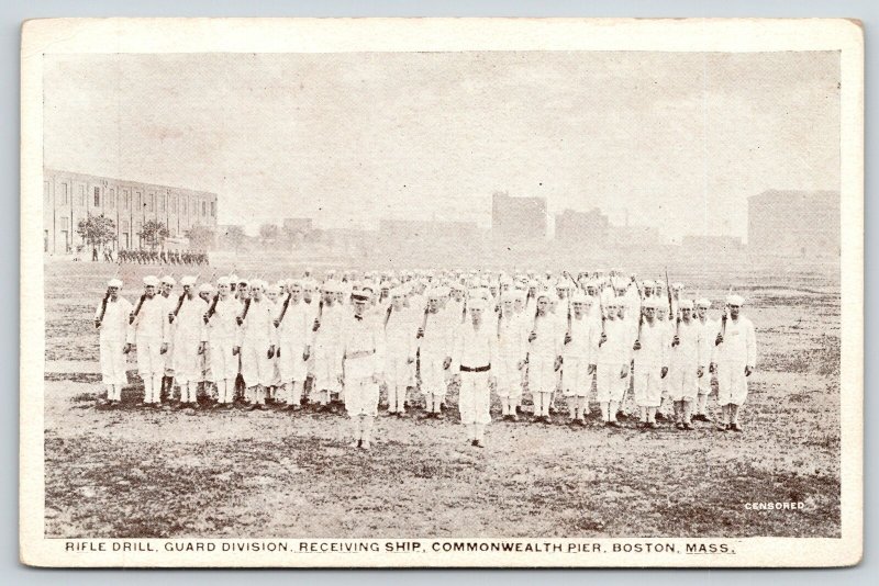 Boston Massachusetts~Commonwealth Pier Guard Division~Rifle Drill~WWI Era c1917 