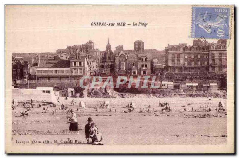 Old Postcard Onival on Sea The Beach