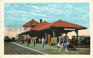 c1920 Postcard; Frisco Passenger Station RR Depot Lawton OK Comanche County