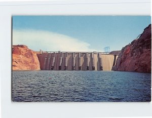 Postcard Glen Canyon Dam and Lake Powell Page Arizona USA