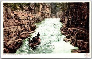 Running The Rapids Ausable Chasm New York NY Column Rocks & Boating Postcard