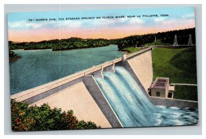 Vintage 1943 Postcard Norris Dam TVA Clinch River La Follette Tennessee