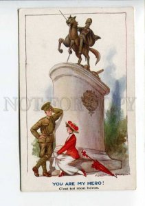 422996 WWI Propaganda HERO Loverd by SPURGIN Vintage postcard