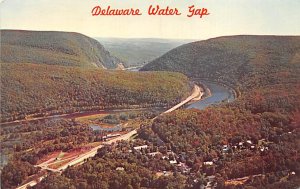 Aerial View Shows a portion of the Village Delaware Water Gap, Pennsylvania P...