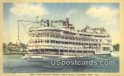 Coney Island Excursion Steamer, Island Queen - Cincinnati, Ohio OH  