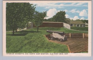 Interior Barbette, North East Bastion, Old Fort Erie, Ontario, Vintage Postcard