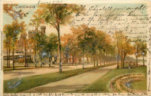 Chicago Illinois 1904 Tuck Lake Shore Drive Private Mailing Postcard 21-12340