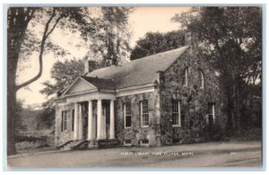 c1940's Public Library York Village Maine ME Vintage Unposted Postcard 