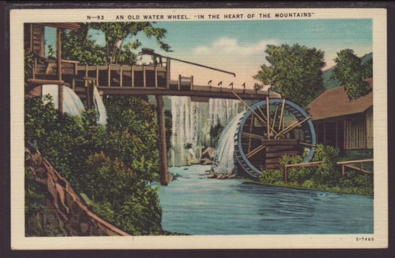 An Old Water Wheel,In the Heart of the Mountains Postcard