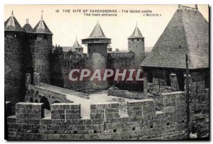 Old Postcard The Cite of Carcassonne Castle fendal the Main Entrance