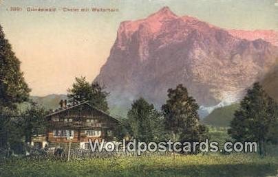 Chalet mit Wetterhorn Grindelwald Swizerland Unused 