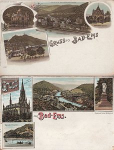 Gruss Aus Bad-Ems 2x Old Rare German Postcard s