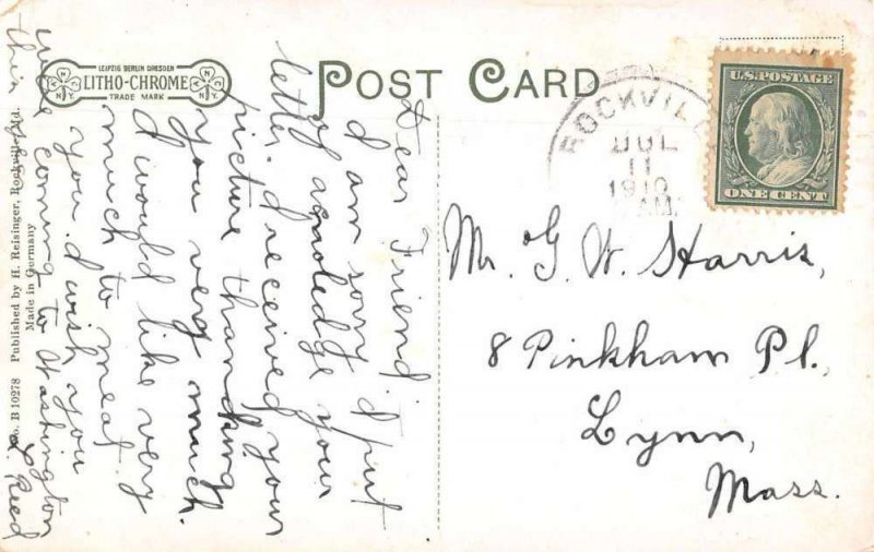 Rockville Maryland Montgomery Ave Main Street Laundry Postcard JJ658719