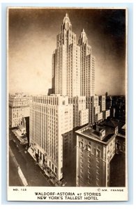 Waldorf Astoria Hotel New York City NY Real Photo RPPC Postcard (FQ4)