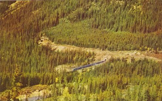 Canada The Canadian Train Entering The Lower Spiral Tunnel Field British Colu...