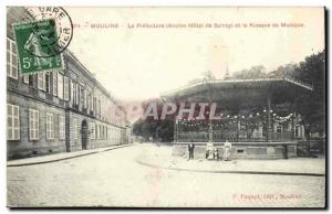 Moulins CPA La préfecture (ancien hôtel de Saincy) et le kiosque a musique