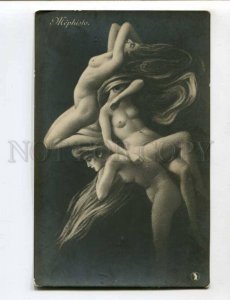 402599 METAMORPHIC Mephisto DEVIL Slaves NUDE Vintage postcard