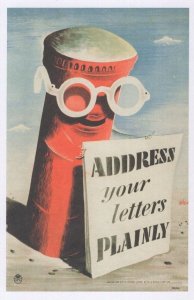Address Your Letters Plainly Royal Mail WW2 Pillar Box Military Postcard