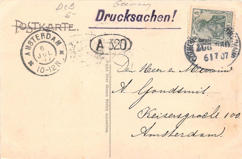 Rolandseck Germany~Blick auf Nonnenwerth & Drachenfels~1907 B&W Postcard