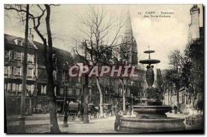 Old Postcard Caen Fountain of Three Graces